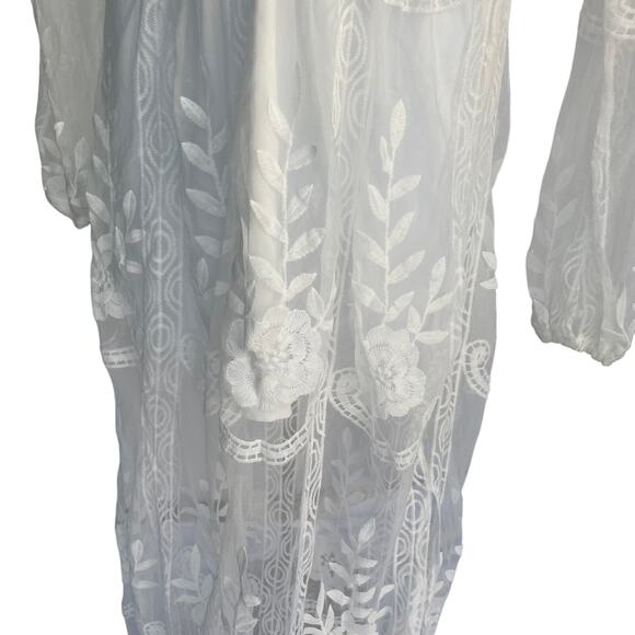 BOHO BEACH BRAND WHITE LACE DRESS, SIZE XL - Picture 7 of 11
